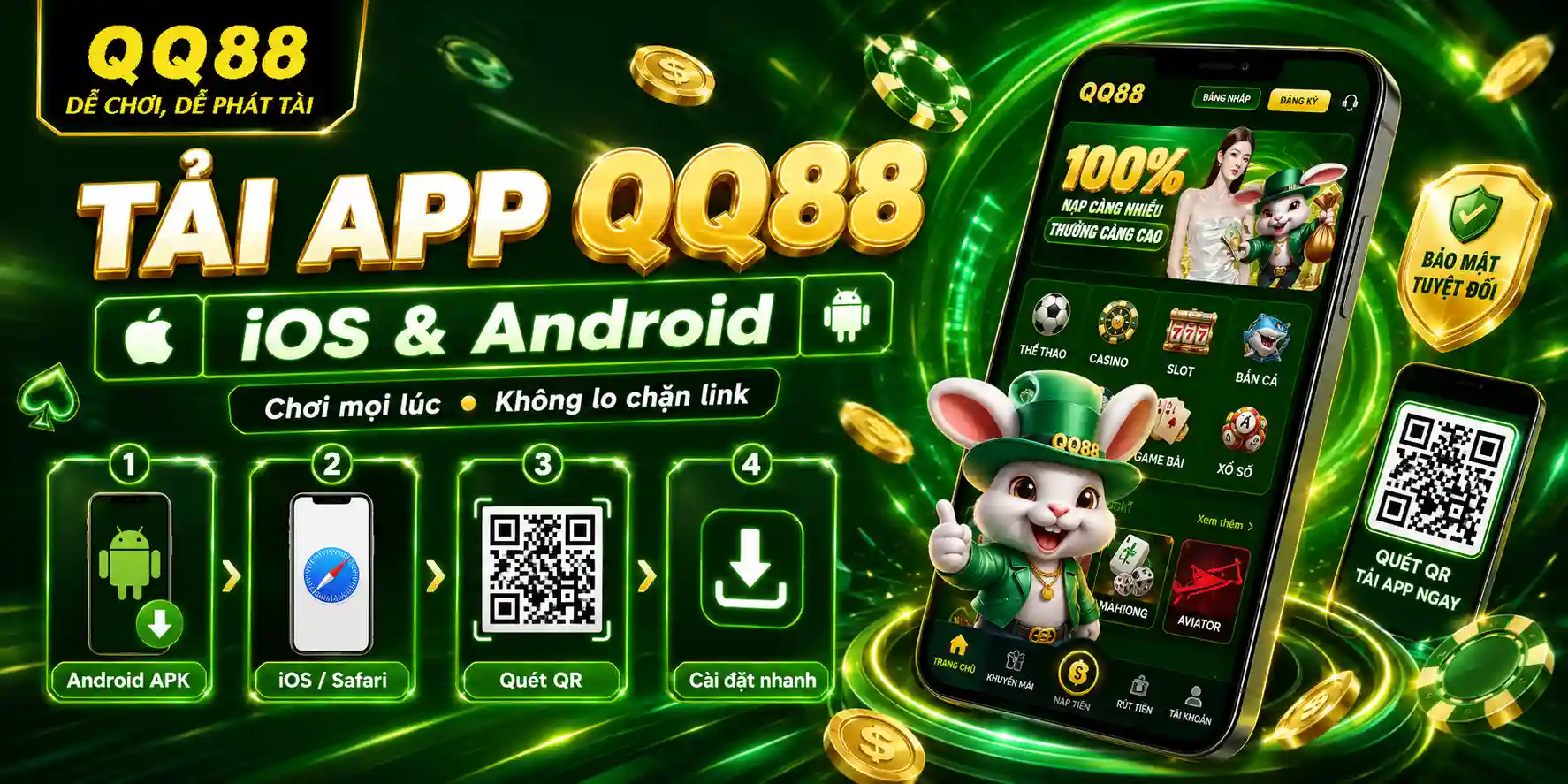 Tải App QQ88 cho điện thoại (iOS & Android) chỉ trong 3 phút